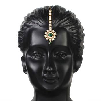 Traditional Kundan & Stone Studded Maang Tikka for Women & Girls (T2035G) 2