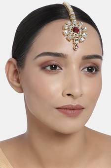 Traditional Kundan & Stone Studded Maang Tikka for Women & Girls (T2035M)
