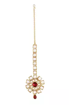 Traditional Kundan & Stone Studded Maang Tikka for Women & Girls 