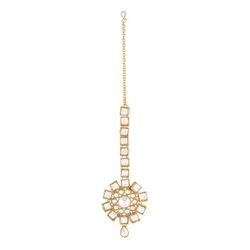 Traditional Kundan & Stone Studded Maang Tikka for Women & Girls  3