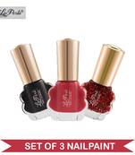 La Perla  CH Flower  Nail Paint  Black Matte Red Glitter Red Matte
