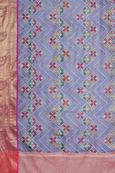 Blue woven katan silk saree with blouse
