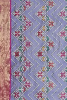 Blue woven katan silk saree with blouse
