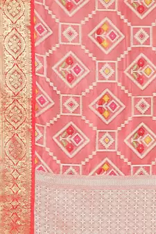 Maroon woven katan silk saree with blouse