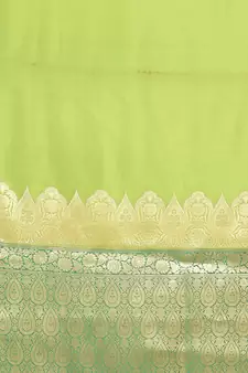 Green woven katan silk saree with blouse