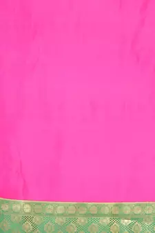 Pink woven katan silk saree with blouse