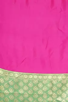 Pink woven katan silk saree with blouse