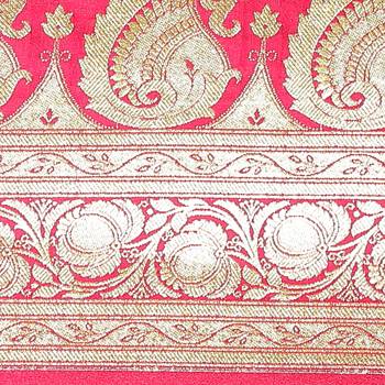 Pink woven satin saree with blouse 3