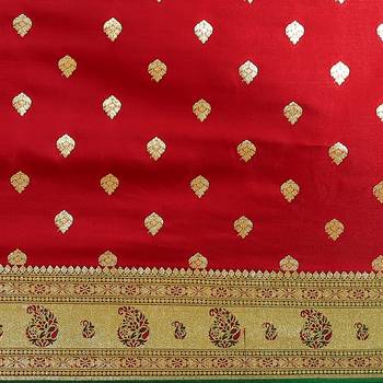 Maroon woven satin saree with blouse 3
