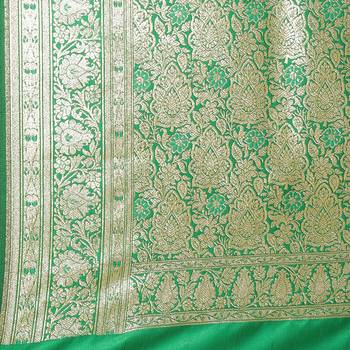 Purple woven satin saree with blouse 4