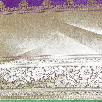 Purple woven satin saree with blouse 3