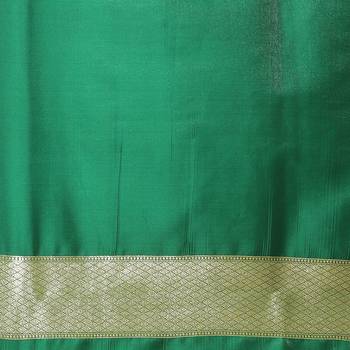 Brown woven satin saree with blouse 5