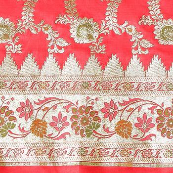 Brown woven katan silk saree with blouse 3