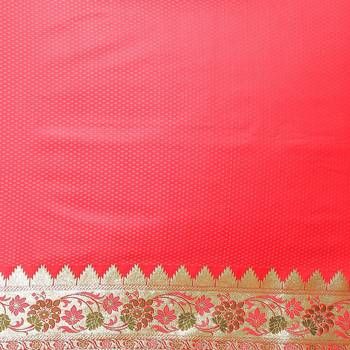 Brown woven katan silk saree with blouse 5