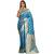 Blue woven katan silk saree with blouse