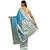 Blue woven katan silk saree with blouse