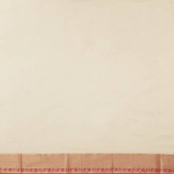 Beige woven cotton saree with blouse 4