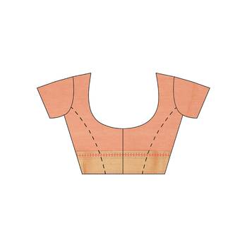 Pink woven cotton saree with blouse 5