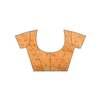 Brown woven cotton saree with blouse 4