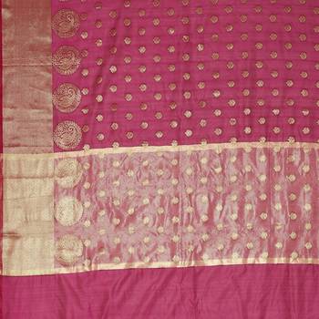 Purple woven cotton saree with blouse 3