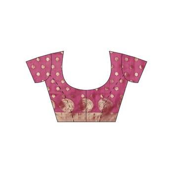 Purple woven cotton saree with blouse 5