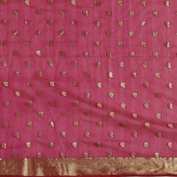 Purple woven cotton saree with blouse 4