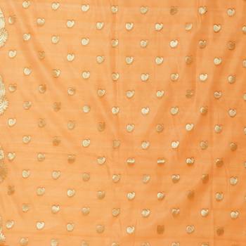 Brown woven cotton saree with blouse 4