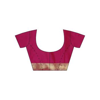 Purple woven cotton saree with blouse 4