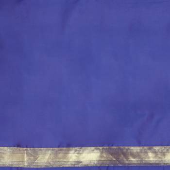 Blue woven cotton saree with blouse 4