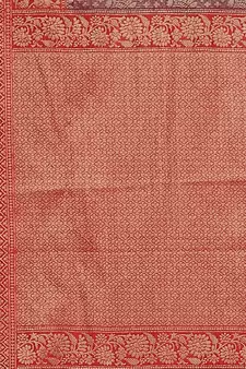 Brown woven cotton saree with blouse