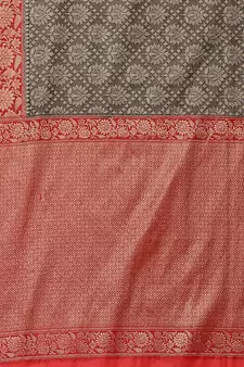 Black woven cotton saree with blouse