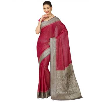 Purple woven cotton saree with blouse 1