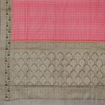 Purple woven cotton saree with blouse 3