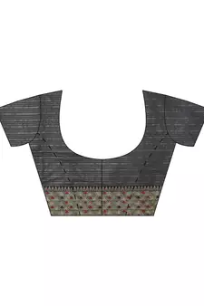 Red woven cotton saree with blouse
