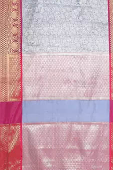 Blue woven art silk saree with blouse