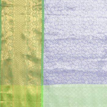 Blue woven art silk saree with blouse 5