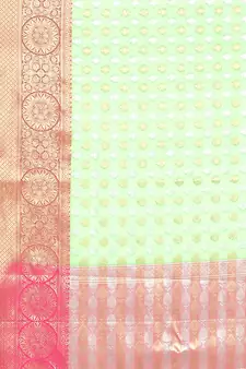 Green woven art silk saree with blouse