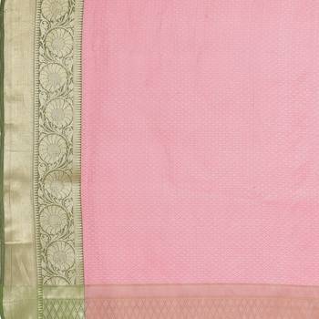 Red woven art silk saree with blouse 5