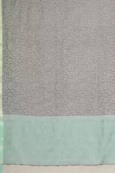 Grey woven art silk saree with blouse