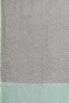 Grey woven art silk saree with blouse