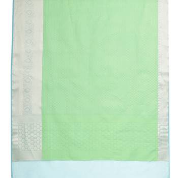 Green woven art silk saree with blouse 4