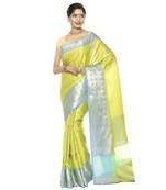 Beige woven art silk saree with blouse