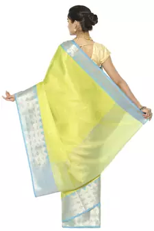 Beige woven art silk saree with blouse