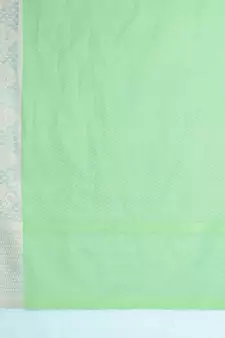 Green woven art silk saree with blouse