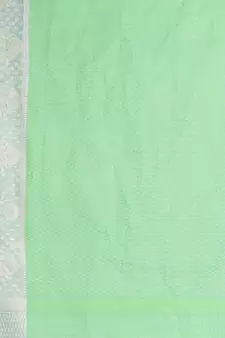 Green woven art silk saree with blouse
