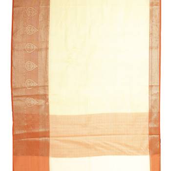 Yellow woven art silk saree with blouse 4