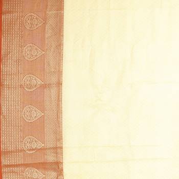 Yellow woven art silk saree with blouse 5