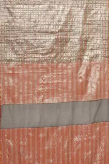 Beige woven art silk saree with blouse