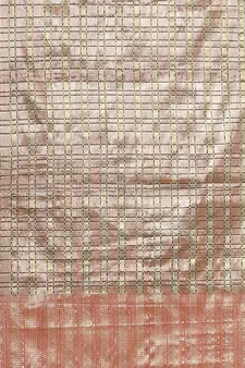 Beige woven art silk saree with blouse