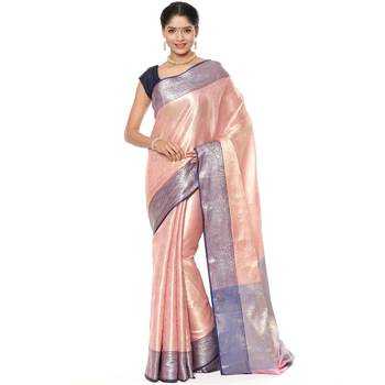 Beige woven art silk saree with blouse 1